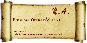 Macska Annamária névjegykártya