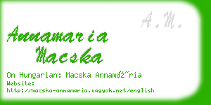 annamaria macska business card